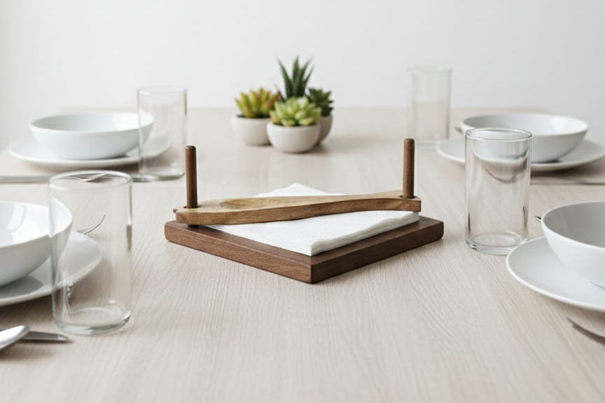 Artisan Wood Fish Napkin Holder