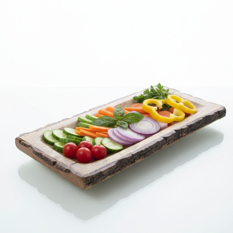 Hand-Carved Wooden Dish Tray – Simple & Stylish Storage