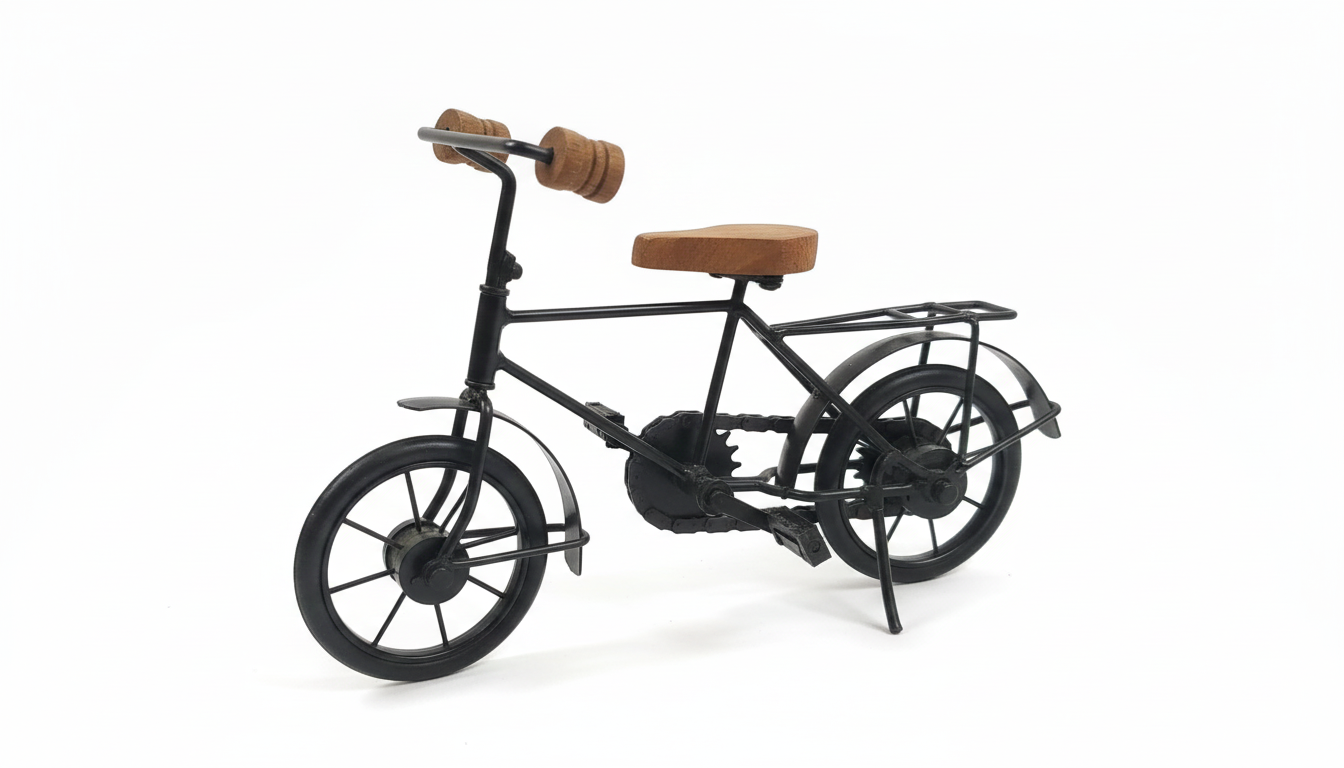 Rustic Elegance: Decorative Wood & Iron Bicycle