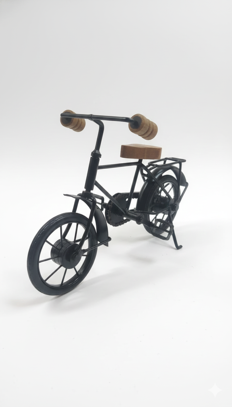 Rustic Elegance: Decorative Wood & Iron Bicycle
