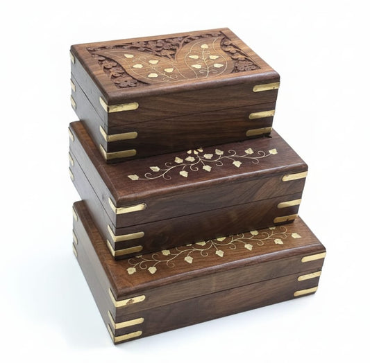 💍 Elegant Wooden Jewelry and Storage Box Set