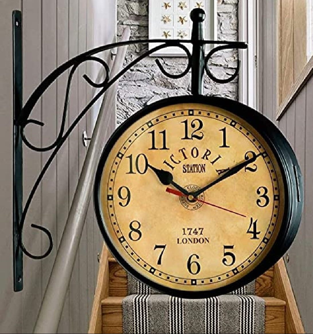 Vintage Victorian Double-Sided Railway Station Clock