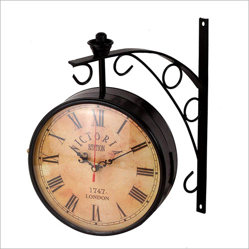 Vintage Victorian Double-Sided Railway Station Clock
